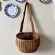 Woven wicker harvest basket