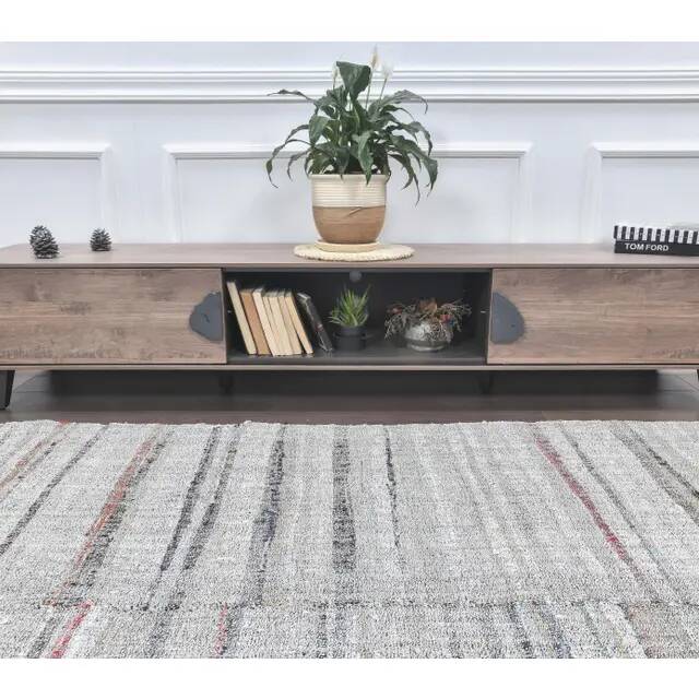Turkish Vintage Handmade Wool Kilim Rug 176x255