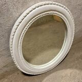 Oval white mirror