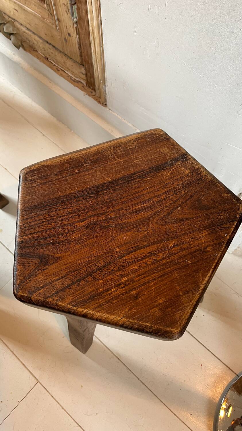 Pair of vintage stools by Olavi Hänninen – Solid oak – 1950s
