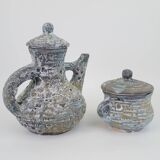Annette Roux teapot and sugar bowl in Vallauris