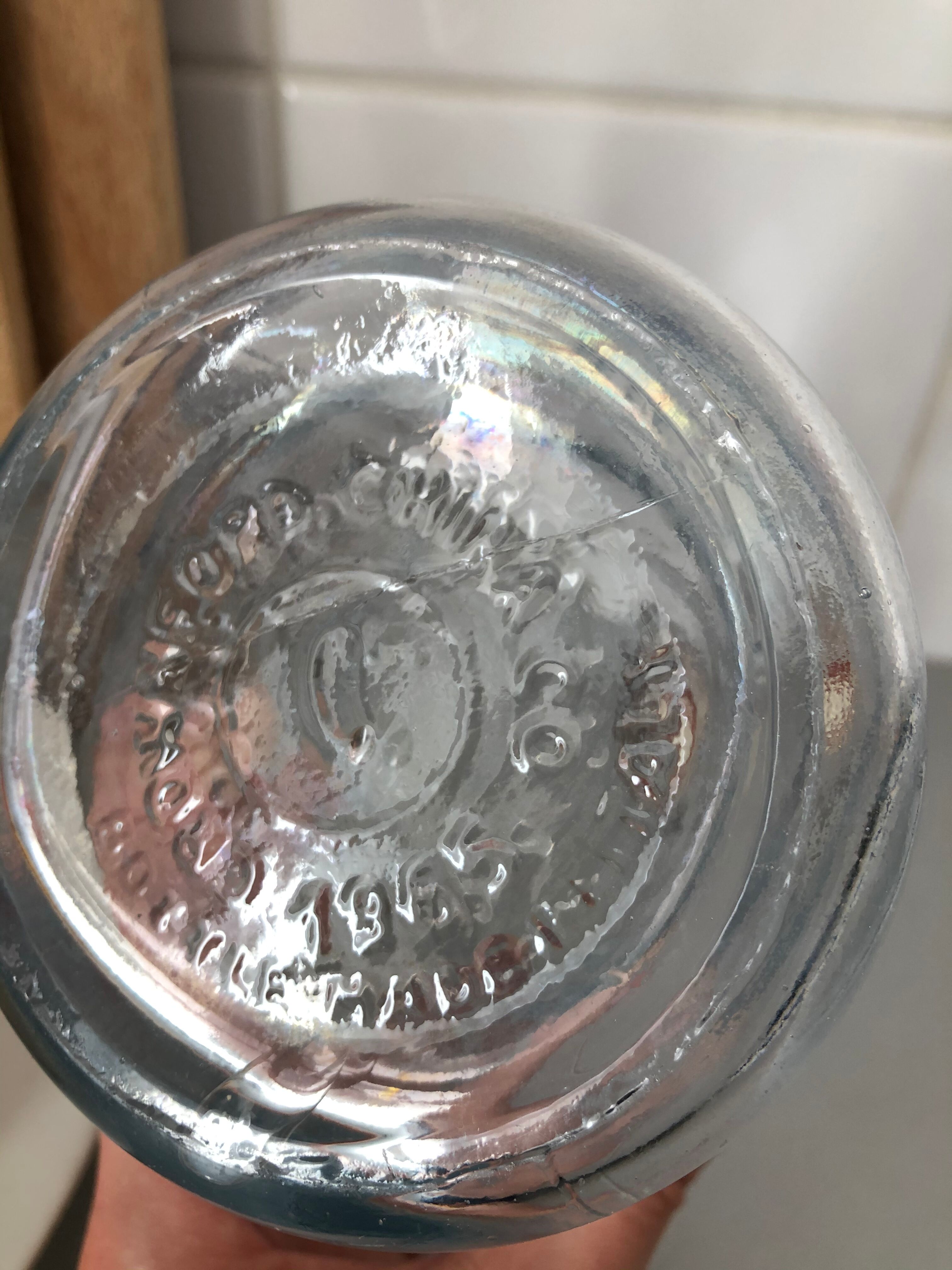 Glass milk bottle