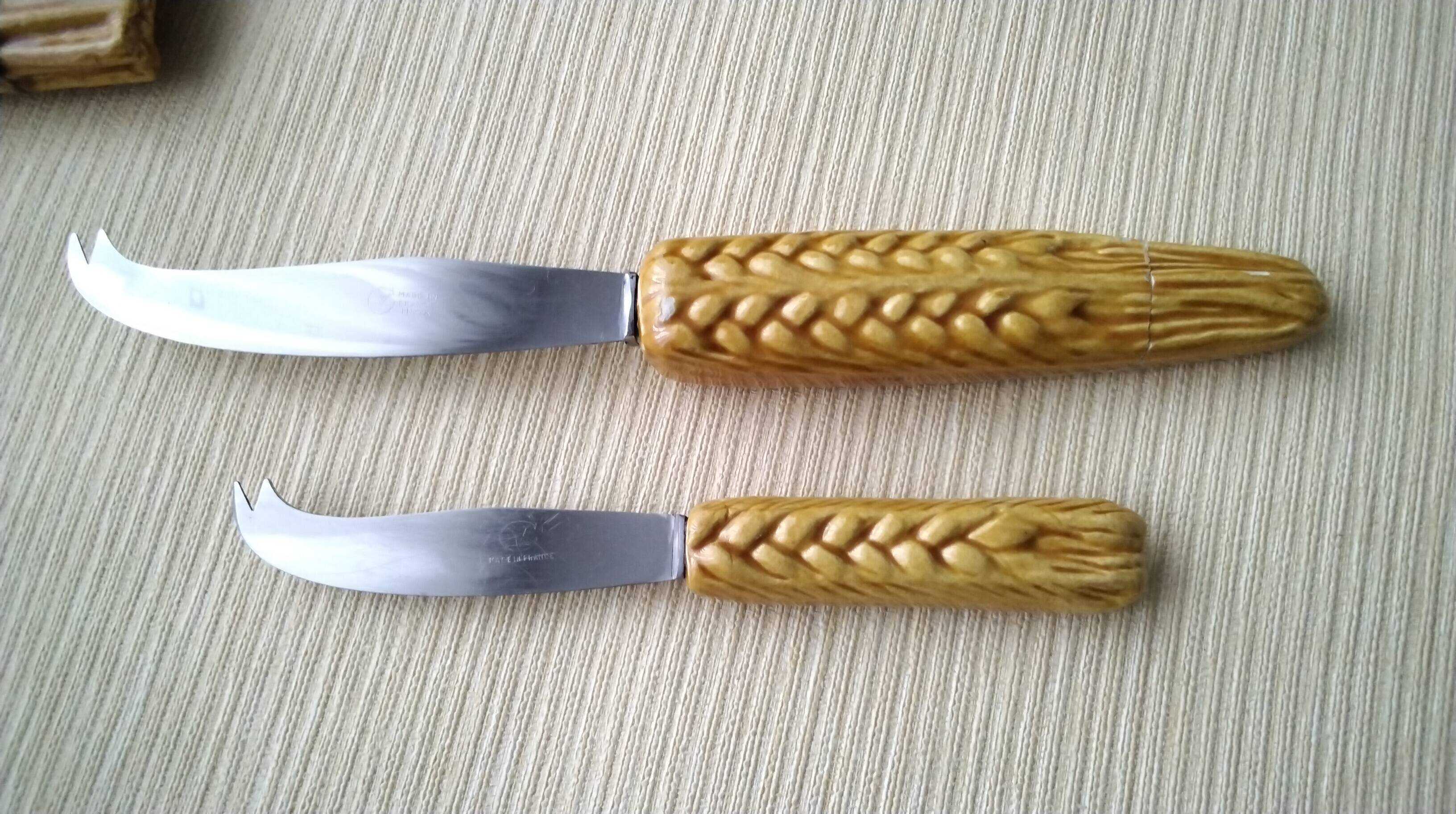 Cheese board and matching butter dish, Vallauris ceramic