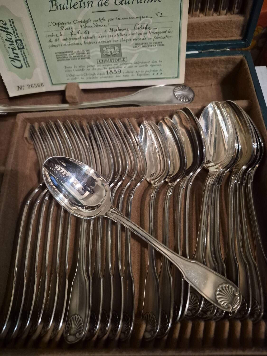 Christofle silver-plated cutlery set Vendôme 61 pieces