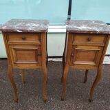 Set of 2 Louis XV style marble bedside tables