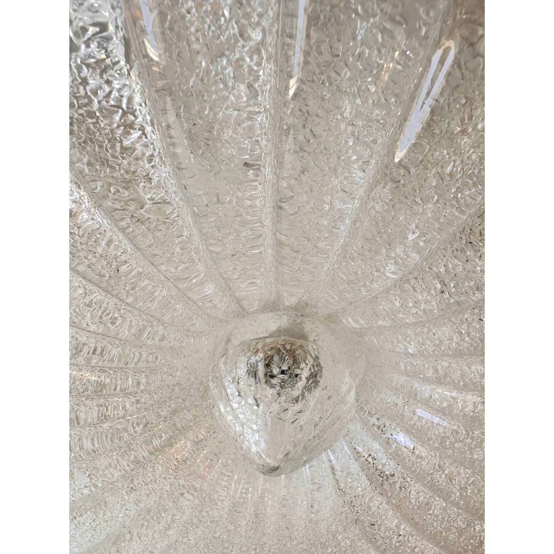 Traditional Italian White "Graniglia" Murano Glass Flush Mount in 70' Style