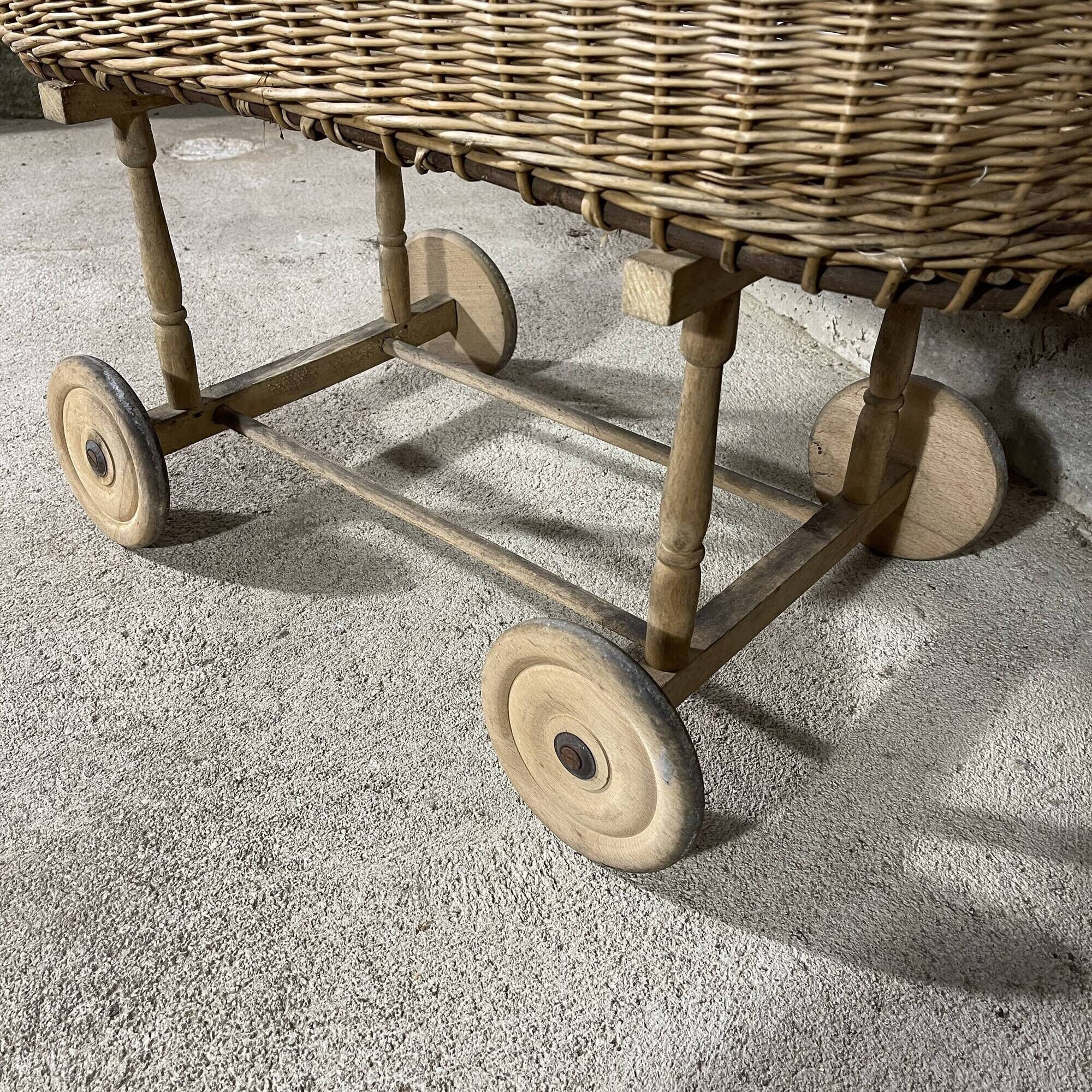 Old wicker cradle