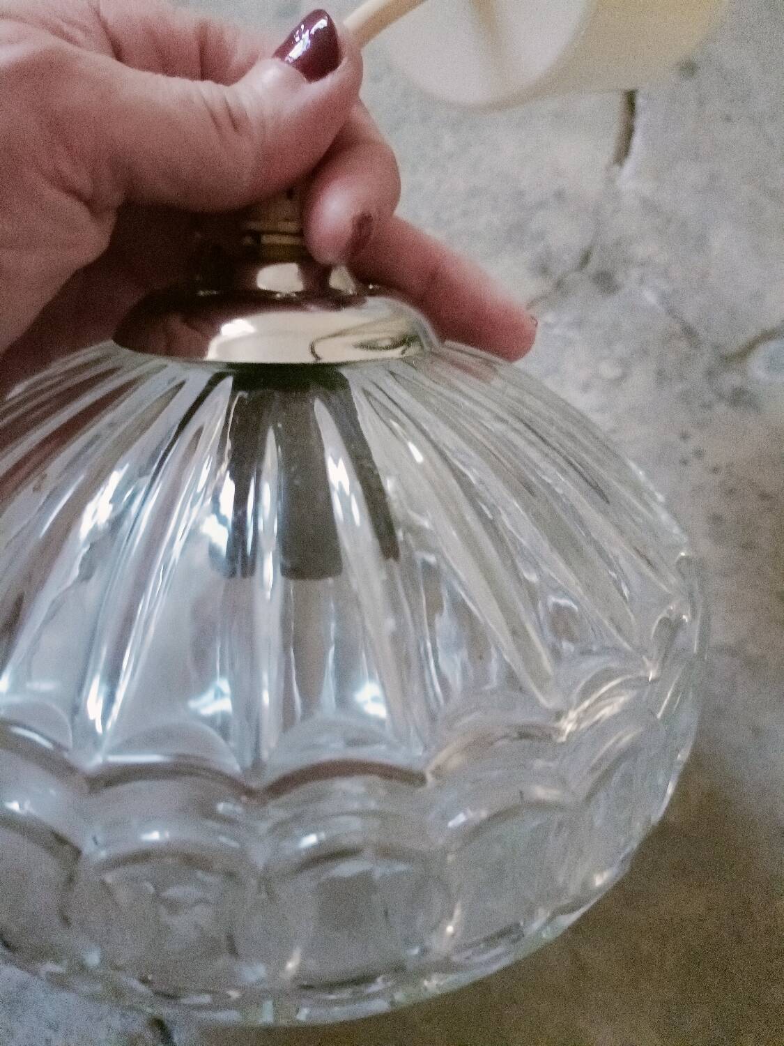 Vintage molded glass pendant light