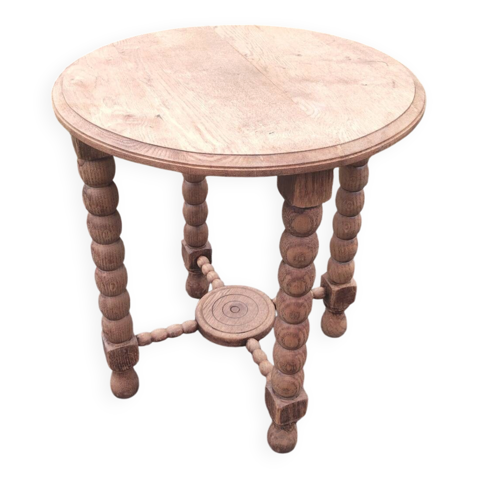 Oak gueridon in the style of Charles Dudouyt, 1940-50.