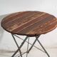 Table de jardin pliante ancienne en bois et fer – Europe centrale, vers 1950