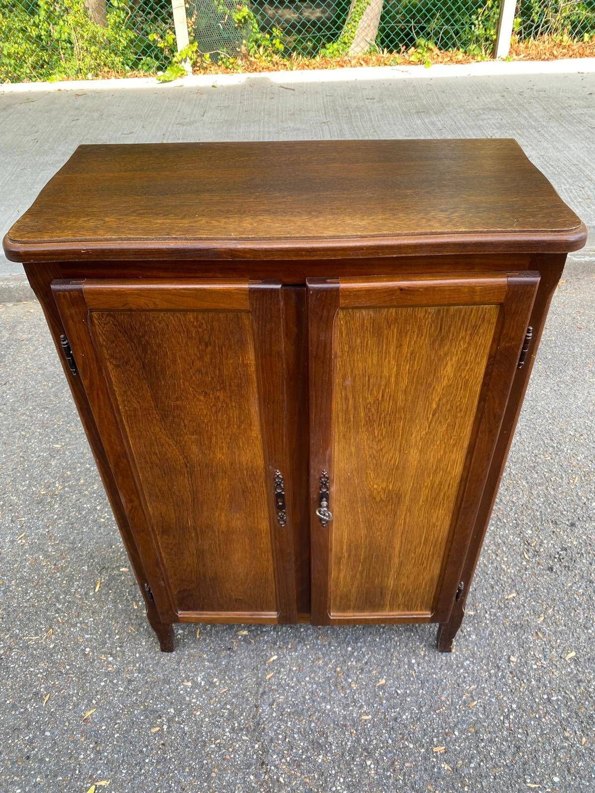 Vintage wooden shoe cabinet in Louis XV bibus style 1950.