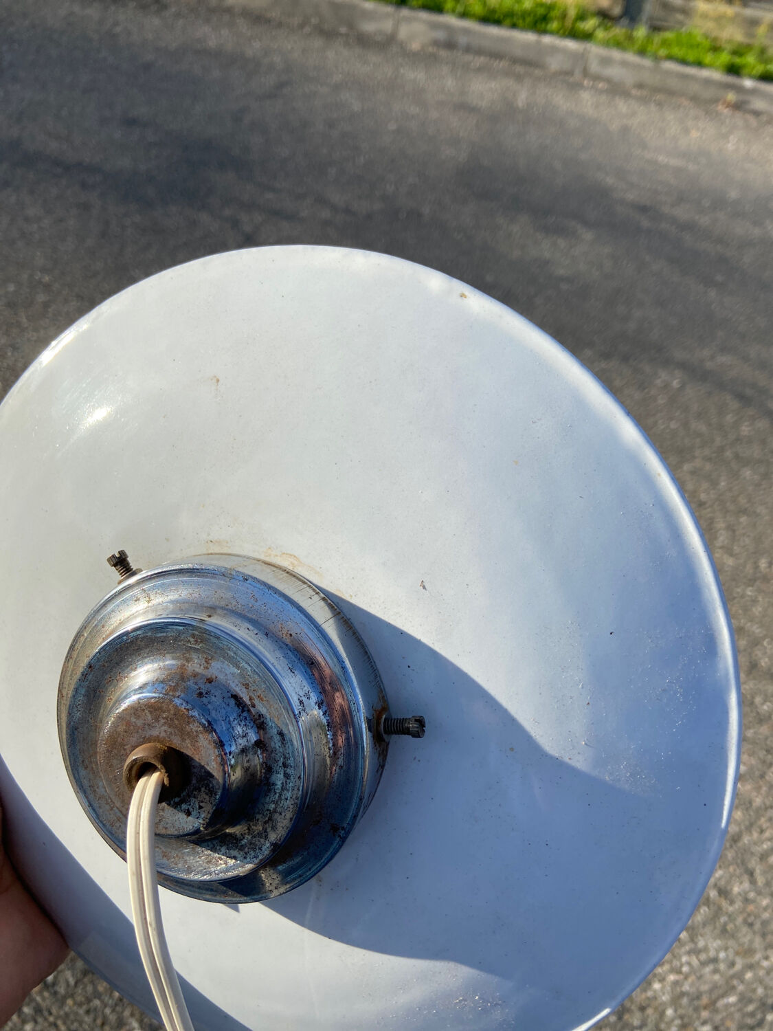 White enamel pendant light