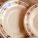 Set of 6 old hollow plates from the Badonviller factory