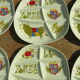 6 vintage fondue plates from the manufacture Salins les bains
