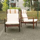 Pair of armchairs by Grete Jalk, Glostrup Publishing, Denmark