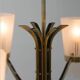 Brass and Glass Chandelier in Lyfa Style, Denmark, 1970s