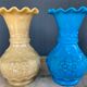 Paire de vases opaline de foire début XX