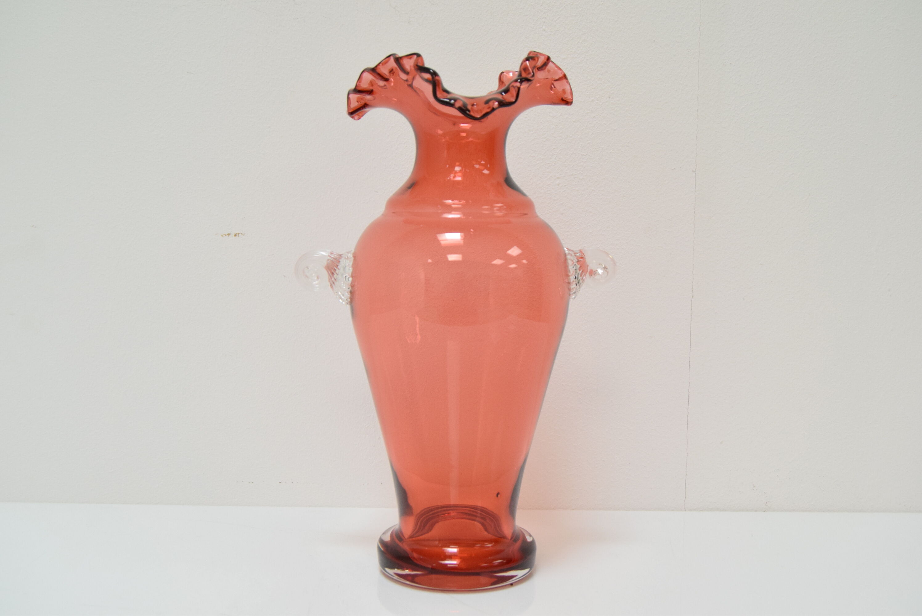 Art Czech glass vase, by Glasswork Novy Bor, 1950s