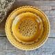 4 vintage amber ceramic soup plates
