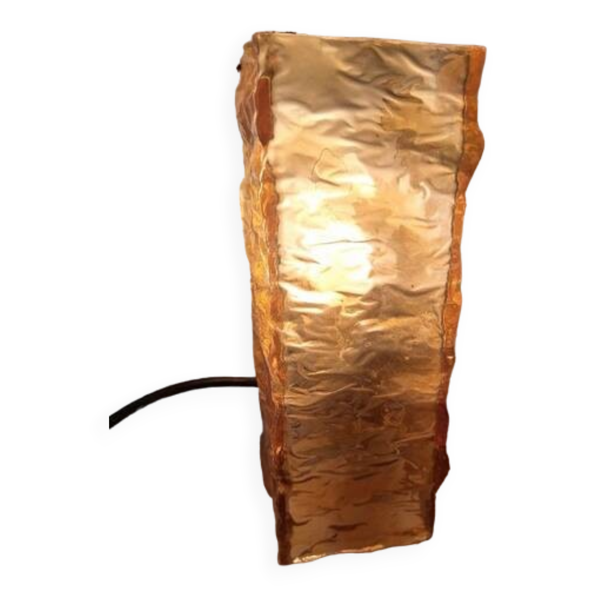 Amber molded glass wall lamp, 1960-70