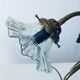 Vintage brass and glass flower lamp