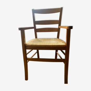 Wooden armchair sitting straw