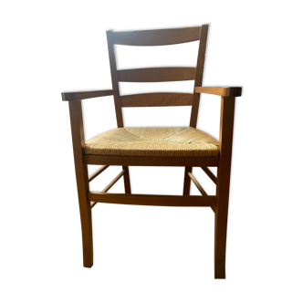 Fauteuil bois assise paille