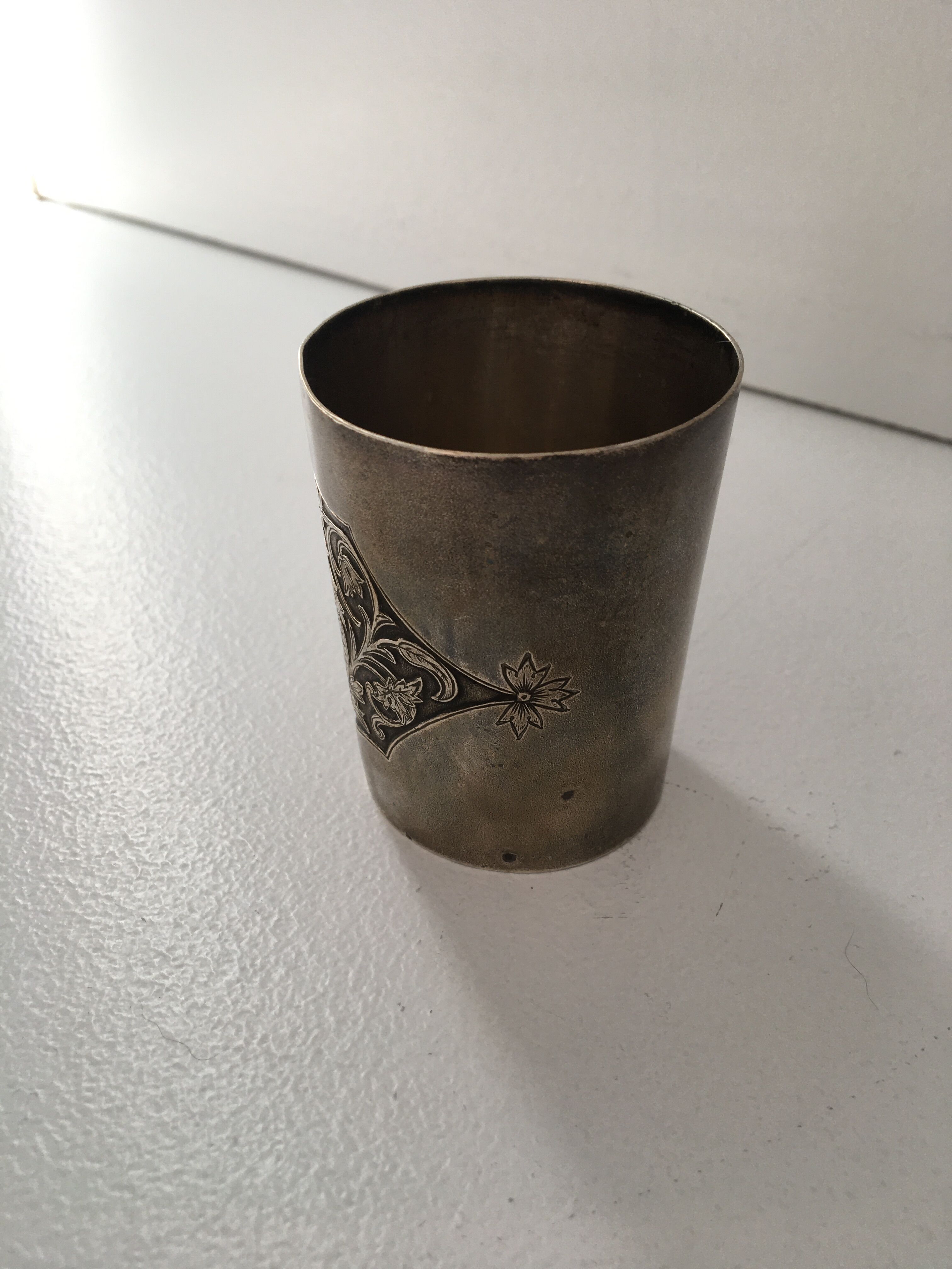 Silver metal cup