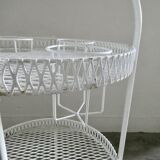 1950s white expanded metal portable bar