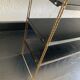 Vintage 1960 String wall shelf black and gold - 60 x 48 cm