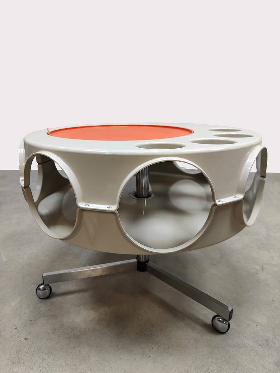 Vintage rotobar space age trolley Curver 'Orange accent'
