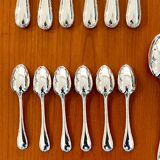 Christofle crossed ribbons, cutlery set for 6 people in new condition, 24 pieces.