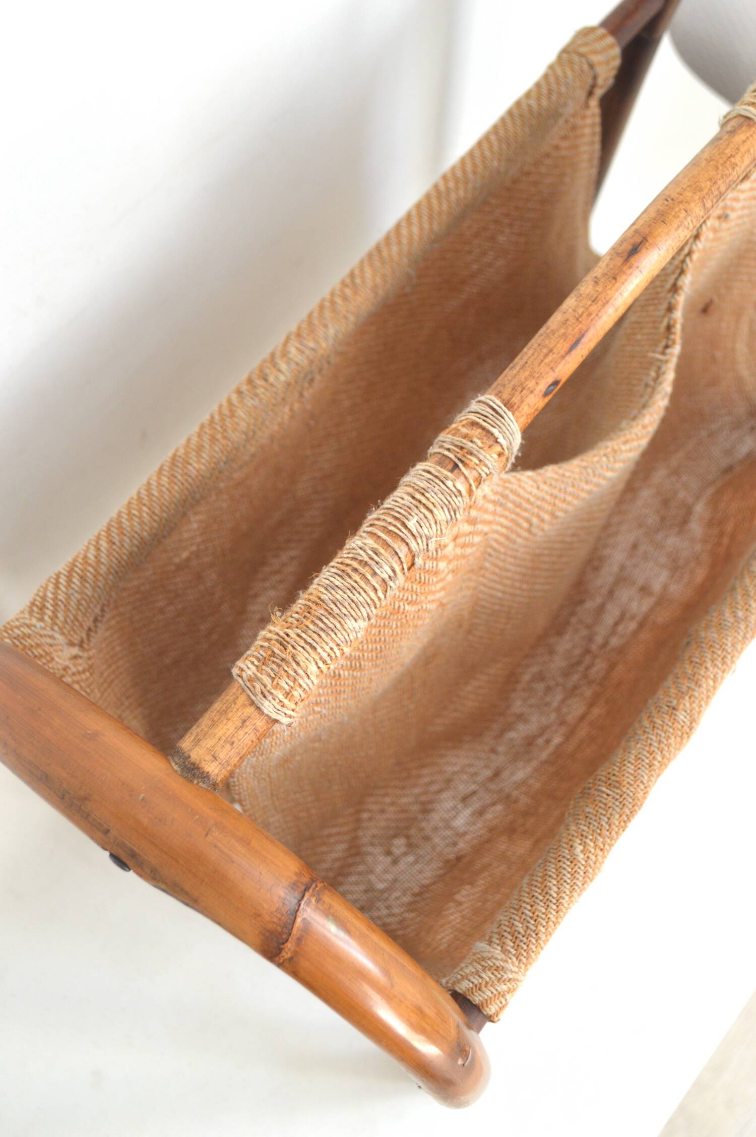 Rattan magazine rack