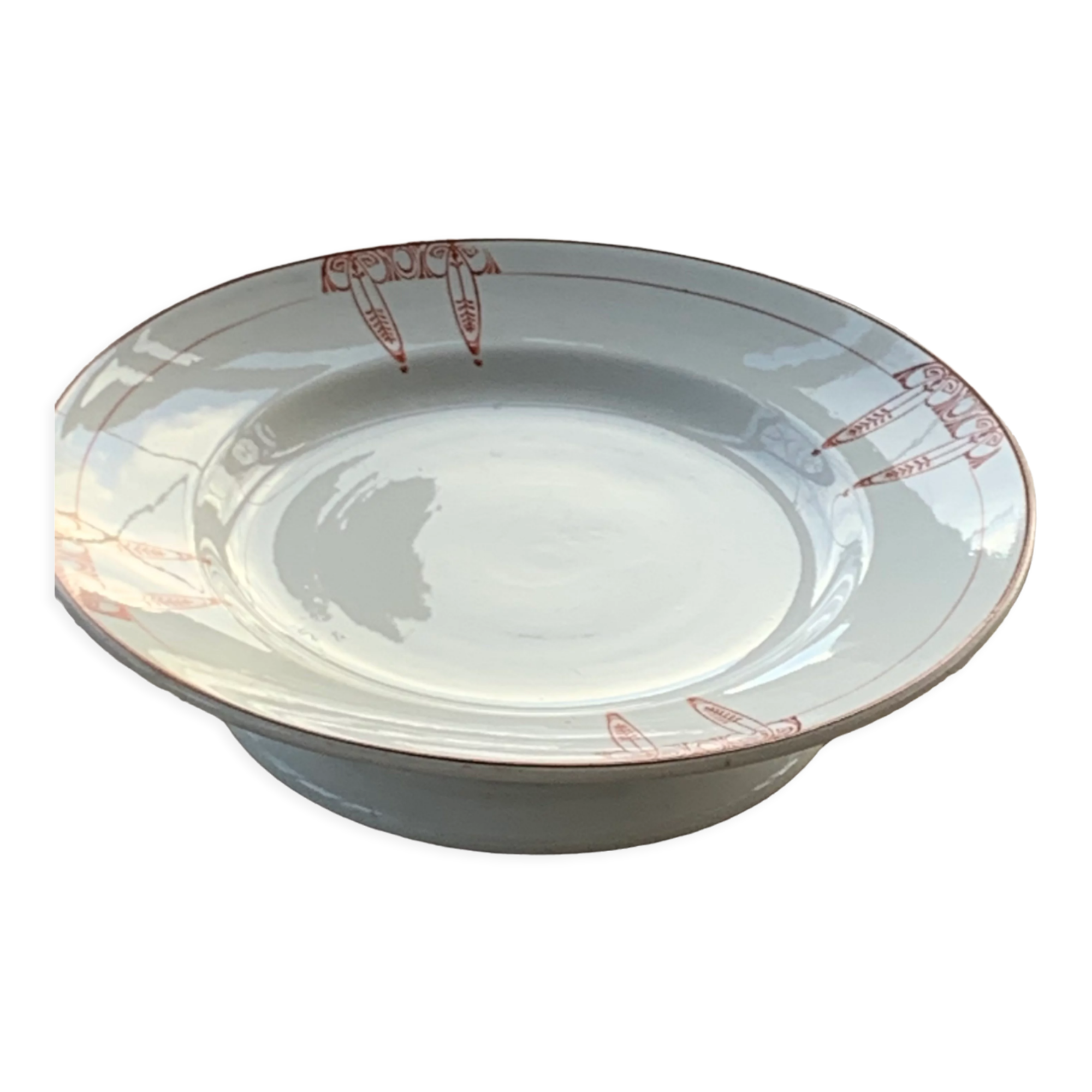 Compotier fruit cup in white art deco porcelain