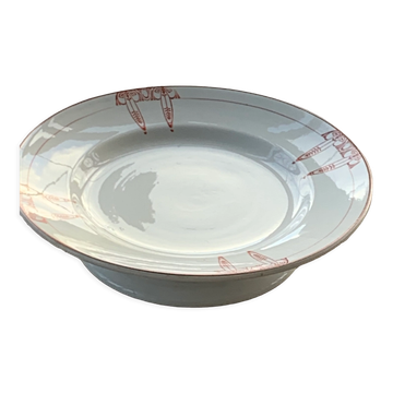 Compotier fruit cup in white art deco porcelain
