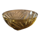 Amber glass bowl – square base and spiral decoration – 1970s design