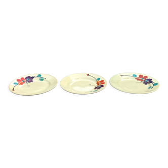 Lot flower plates Sarreguemines