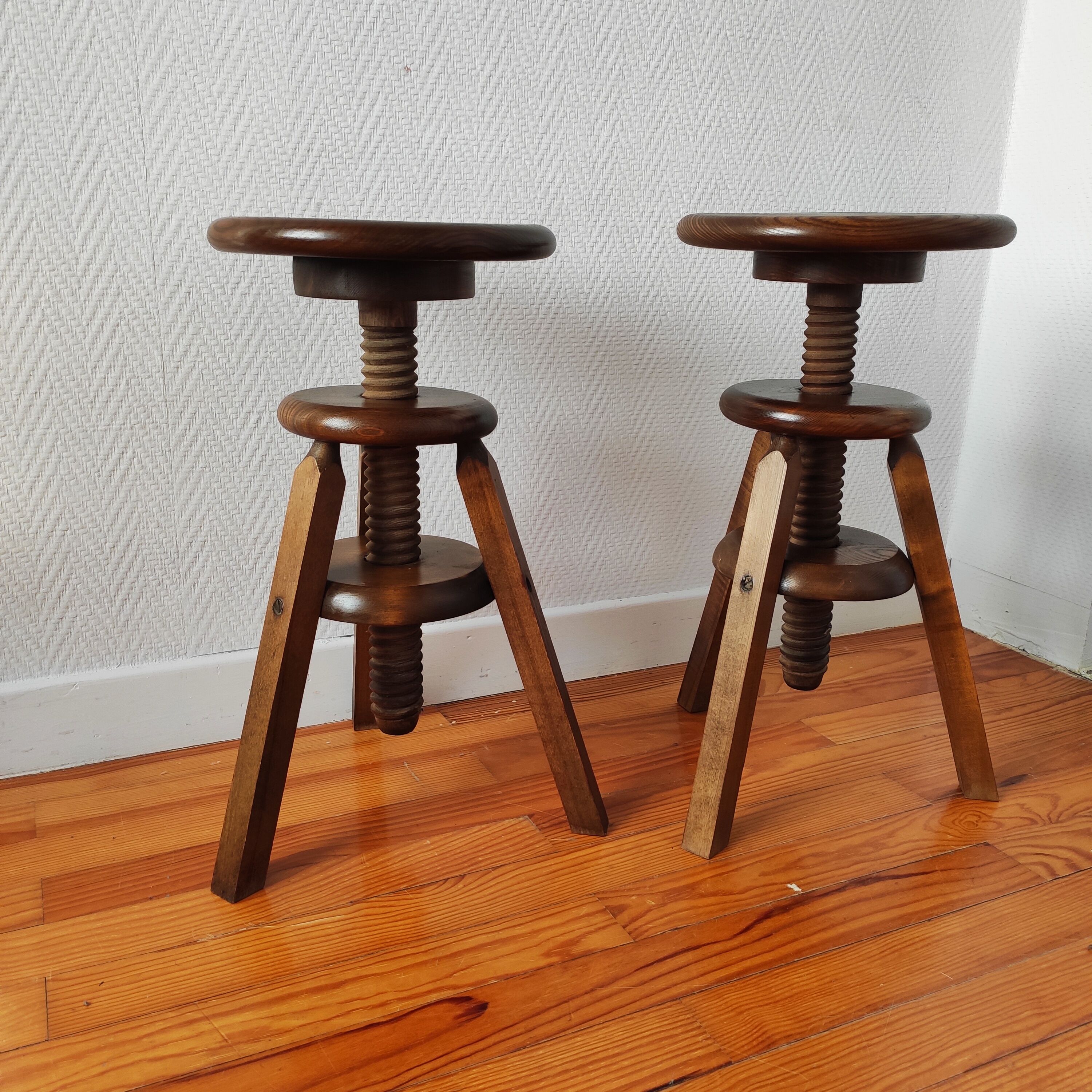 Old workshop screw stools
