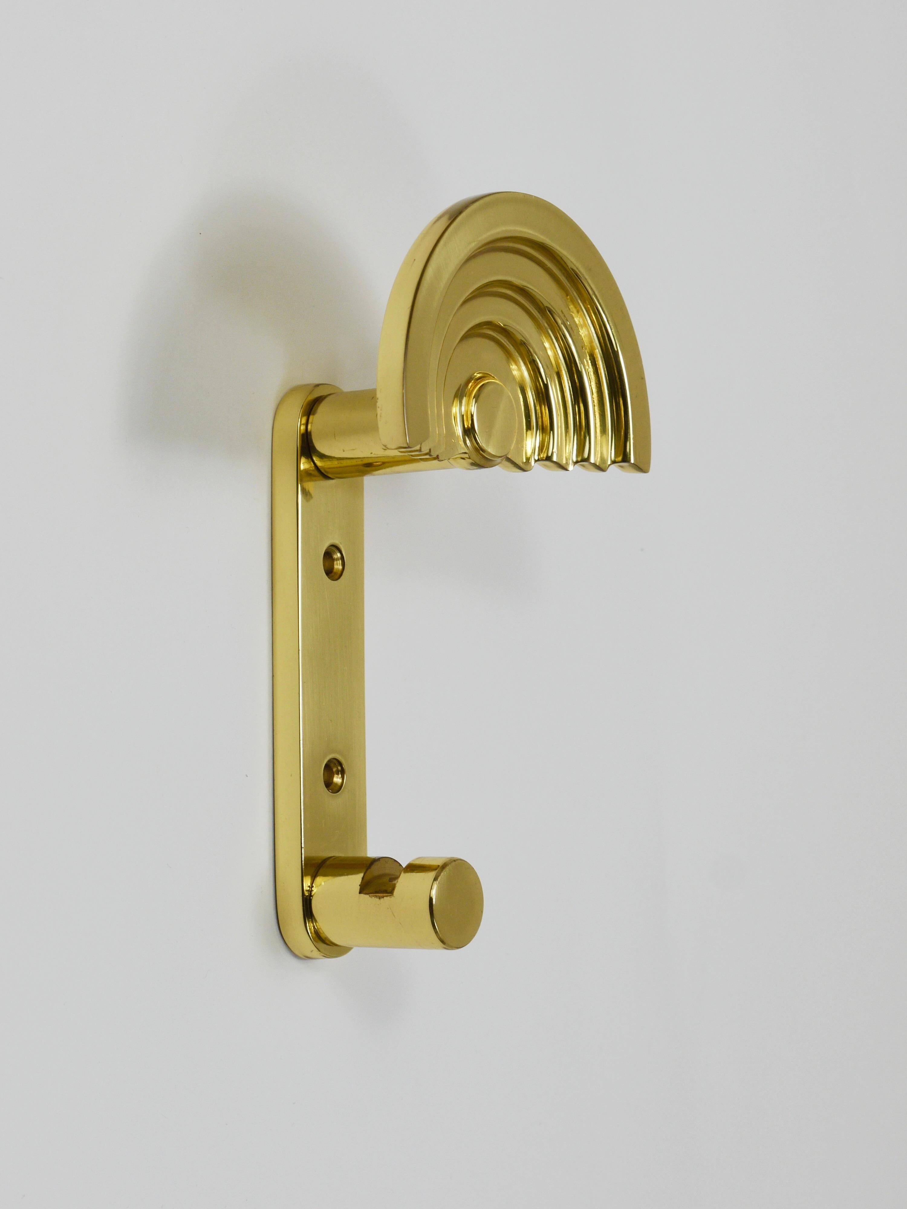 13 Postmodern Brass Wall Hooks by Ettore Sottsass, 1985, Valli & Valli Italy