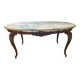 Coffee table with bronze base and marble top, Louis XV style, 20th century