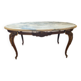 Table basse piétement en bronze et plateau en marbre style Louis XV XX siècle