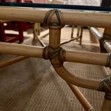 Bamboo and glass coffee table 1970