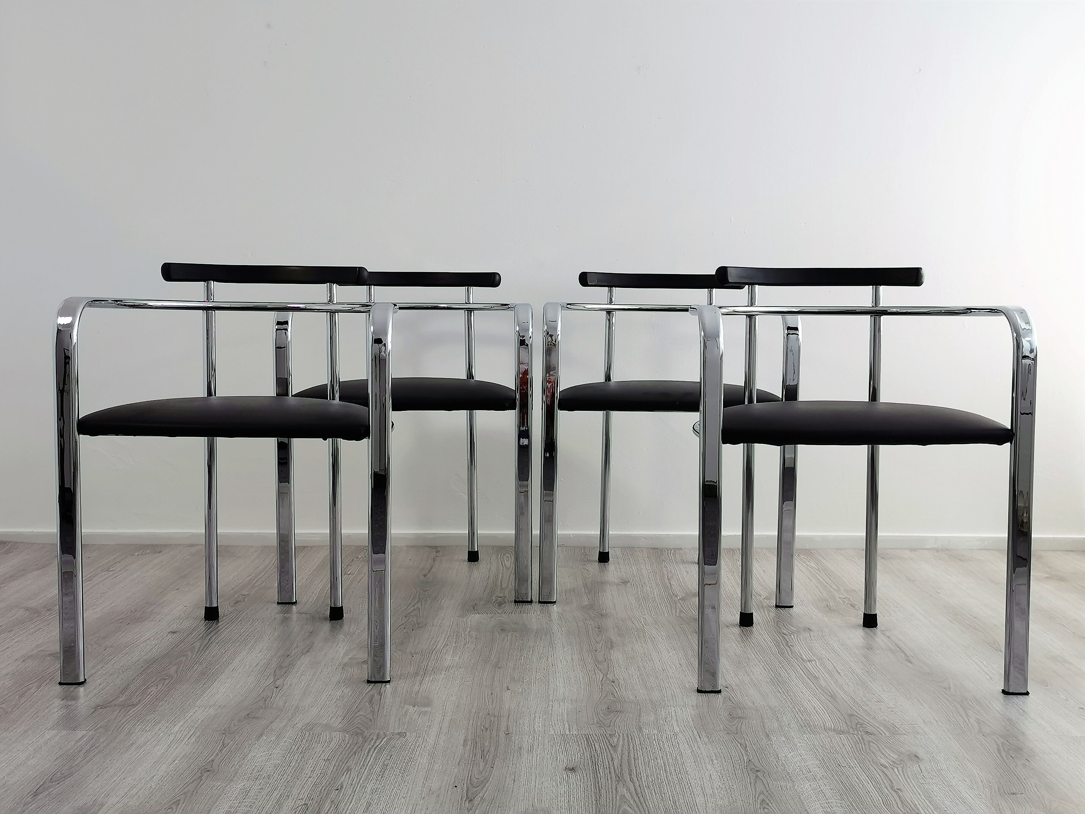 Set Italian dining chairs by Hank Lowenstein 1980's