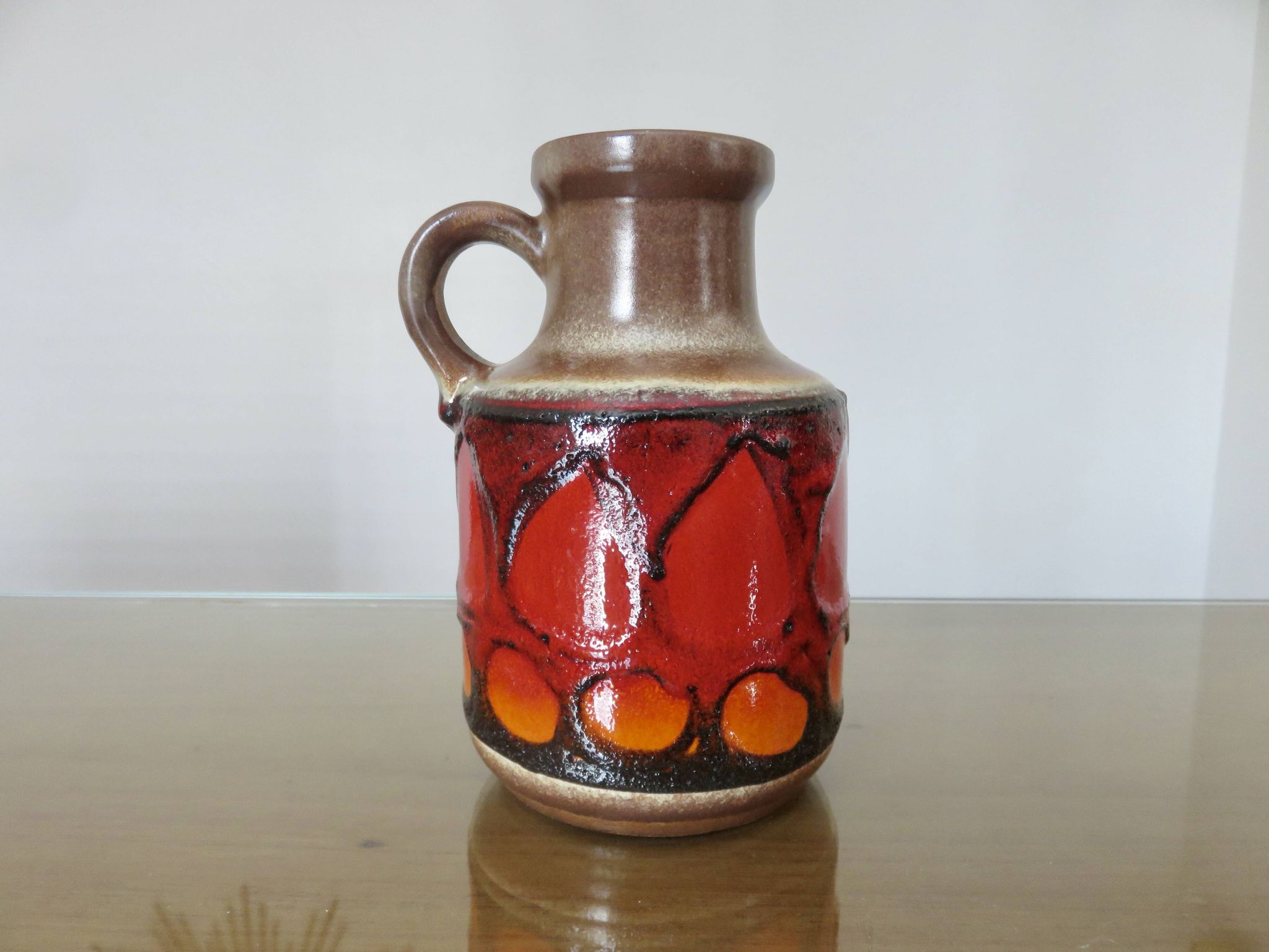 Vase en céramique, avec anse, West Germany, 1970