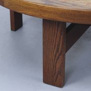 Large Round Vintage Brutalist Coffee Table