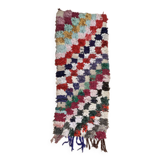 Colorful Boucherouite Moroccan rug - 74 x 185 cm