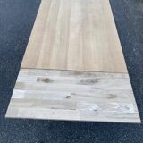 Renovated art deco table in solid oak, rectangular, extendable, 220cm