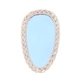 Old wicker rearview mirror
