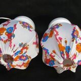 2 lampes de chevet Bonalux 1960 / 70 motif fleurs