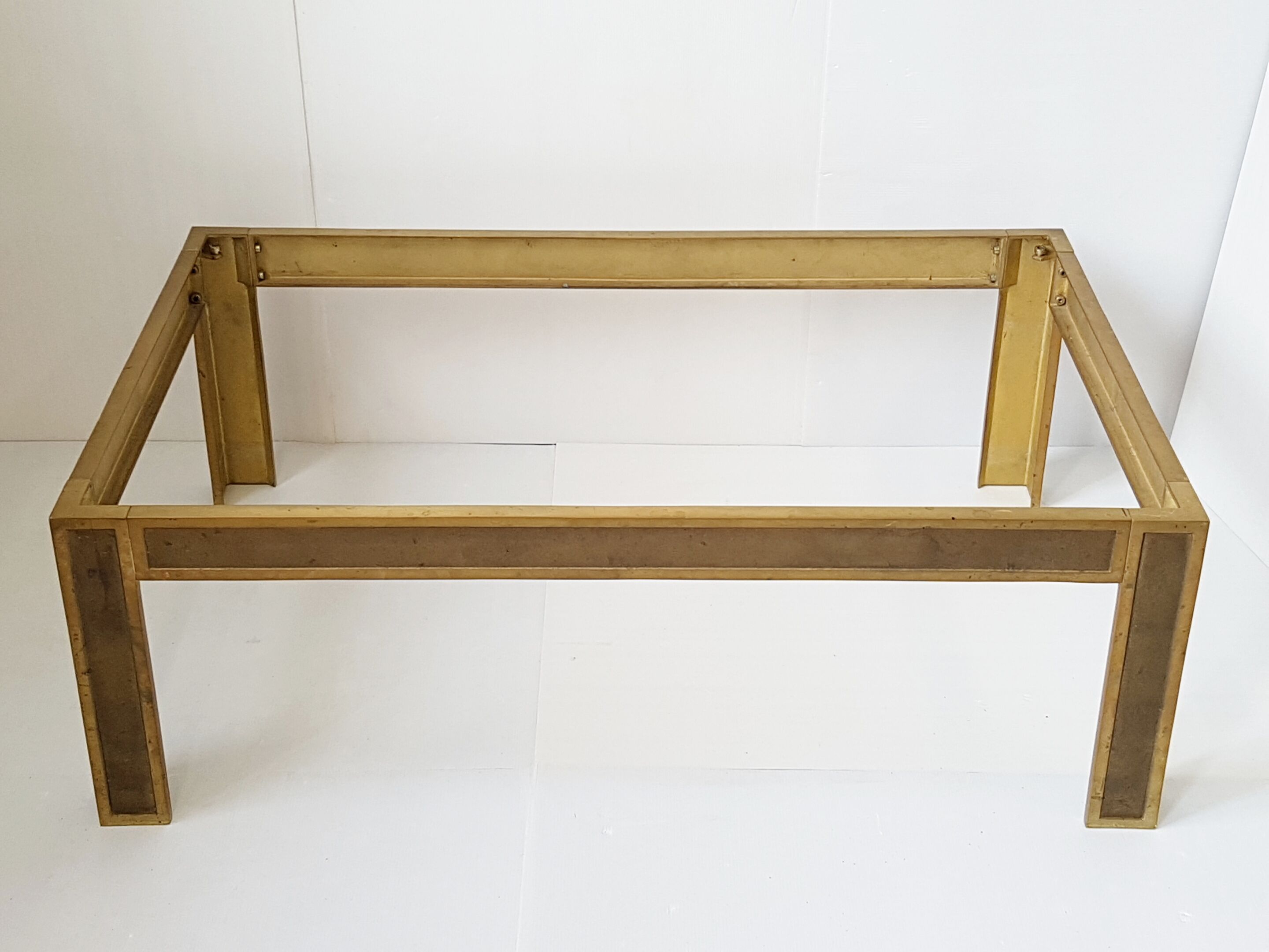 Coffee table in bronze & smoked glass 1970